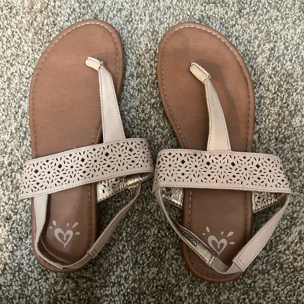 Beige Cutout Sandals